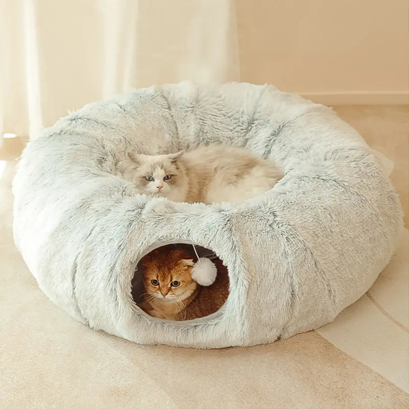 Interactive cat tunnel sleeping bed
