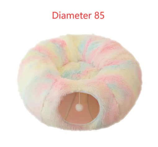 Cozy donut cat bed for indoor cats