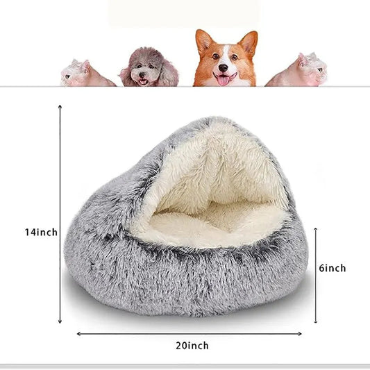 Soft plush donut pet bed for dogs and cats