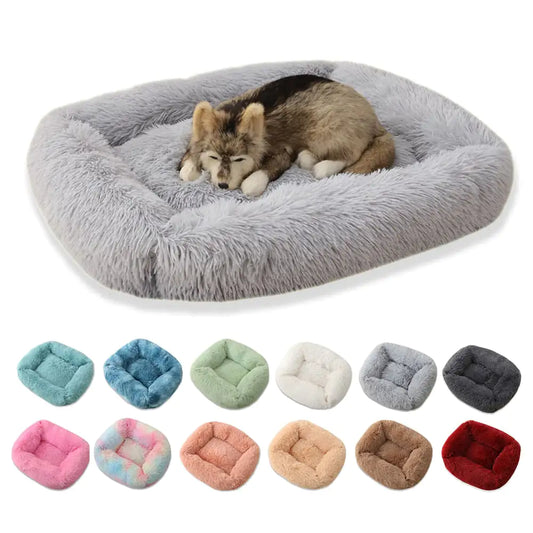 Orthopedic plush pet bed for dogs and cats