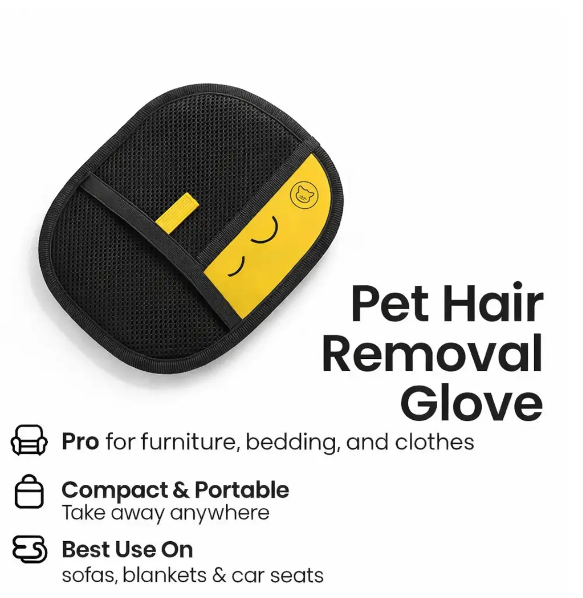 Reusable pet hair remover glove