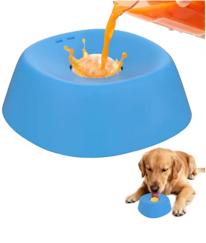 Slow feeder dog bowl with anti spill design