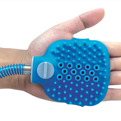 Dog bath brush with built in water dispenser