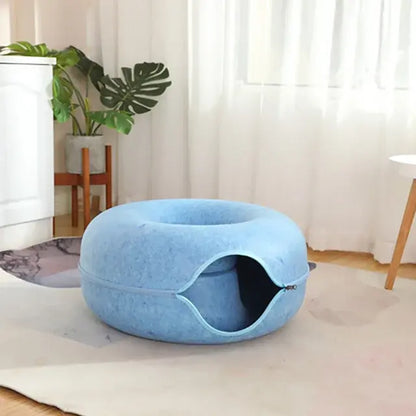 Zipper design felt cat house